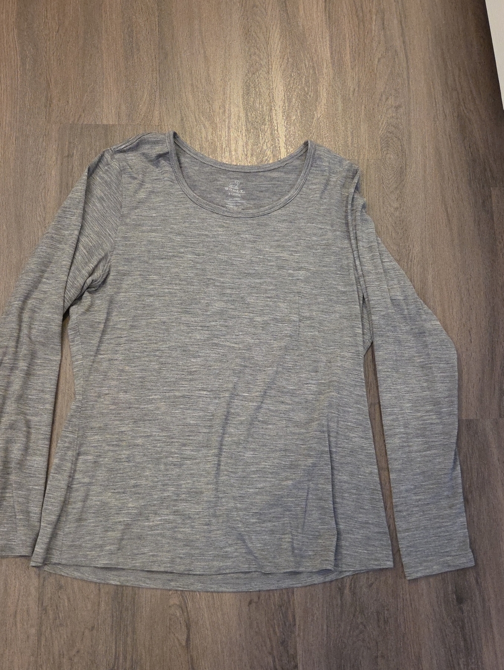 WoolX Merino Wool Women's Long-Sleeve Scoop Neck Top - Heather Gray